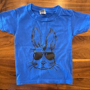 Blue Kids T-Shirt with Cool Bunny Print